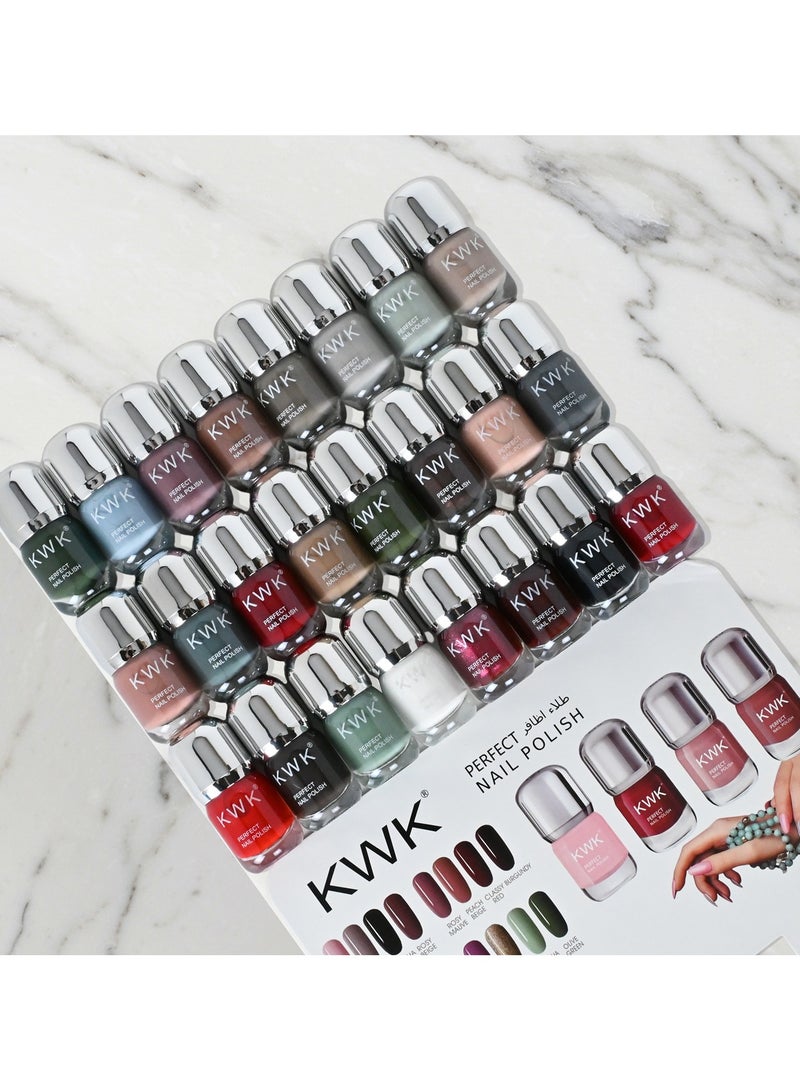 كيه دابليو كيه طلاء اظافر لامع24لون يدوم طويلا - Image 1