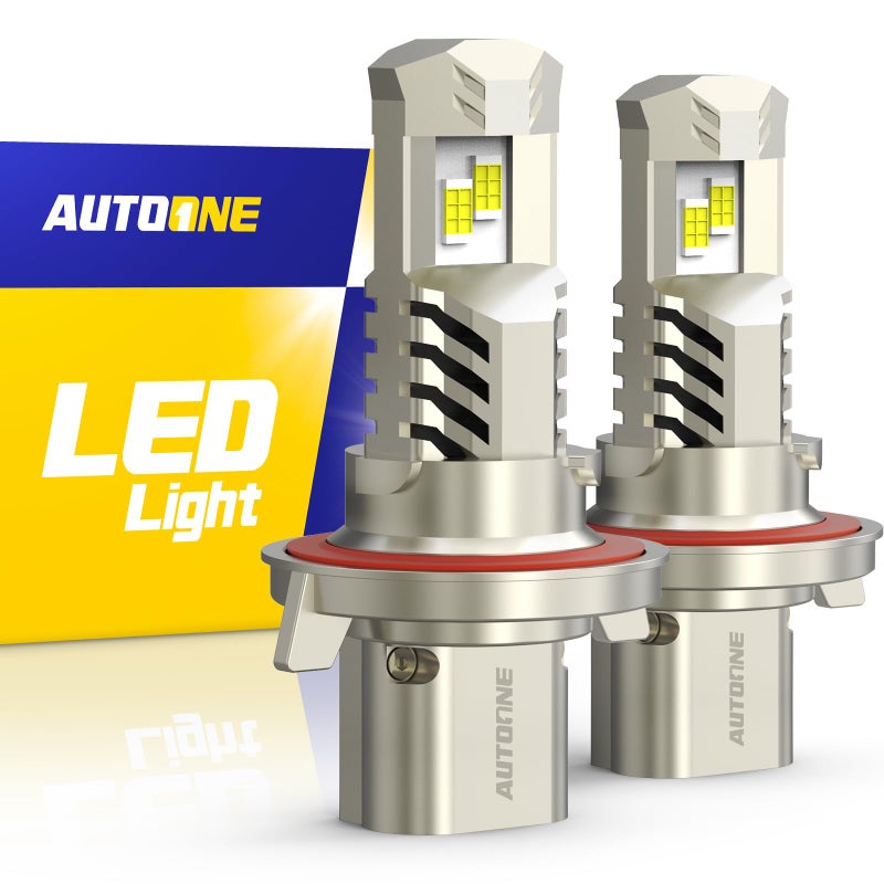 AUTOONE H13 LED Bulb 22000LM 600 Brighter H139008 Led Fog Light Bulbs with Turbofan 6000K Xenon White Nonpolarity Canbus Ready Pack of 2