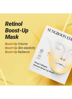 SUNGBOON EDITOR SUNGBOON EDITOR Deep Collagen Retinol Tension Boost Up Mask Set 4pcs | Face Tightening and Lifting Mask for V-Line | Smile Line & Forehead Wrinkles with Collagen & Retinol | Korean Skin Care  - Image 3