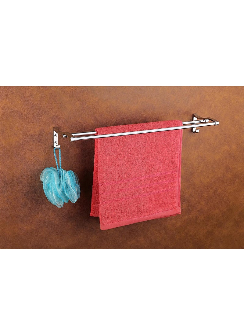 iSTAR iSTAR New Look Towel Rod Double Rod Silver Towel Holder 24 inch Longer 2 Bar Towel Rod Stand(Stainless Steel) (Pack of 1)  - Image 2