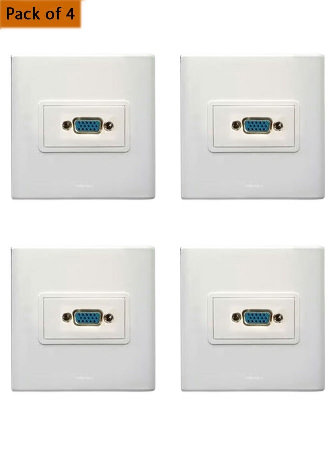 تايمي عبوة من 4 غطاء لوحة الحائط لمعلومات منفذ وحدة VGA مع مقبس لوحة الحائط للوحدة - Image 1