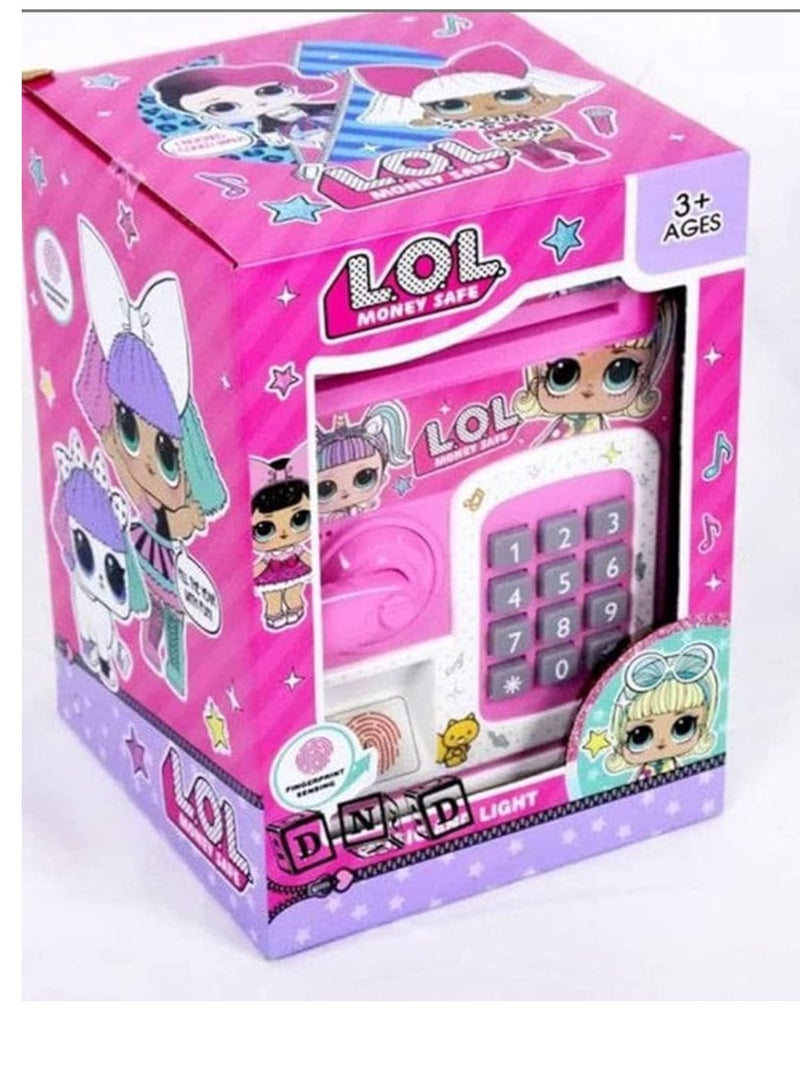 Carol Kids Electronic Money Bank Toy Auto Scroll Paper Money ATM with Personal Password and Fingerprint Unlocking Coin Bank - Image 1