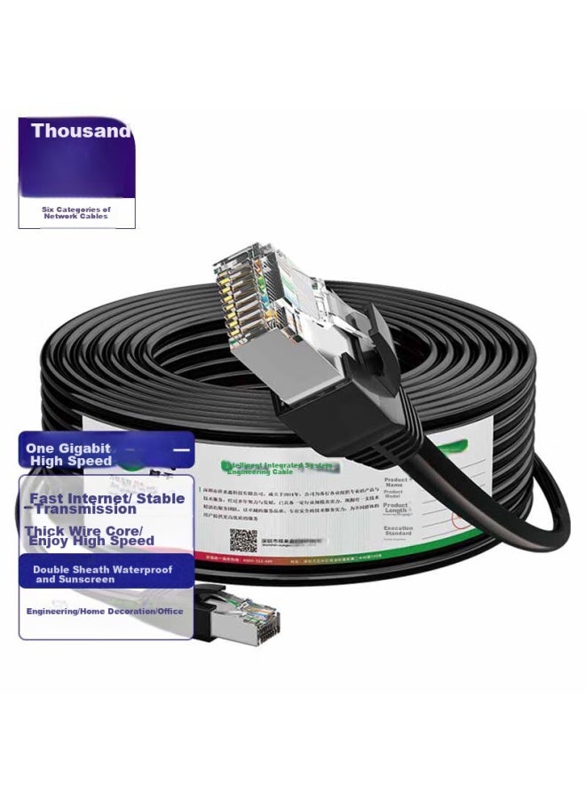 Shochan Category 6 Outdoor Ethernet Cable Gigabit Computer Broadband Surveillance Network Patch Cord 30 Meters Waterproof Sunproof Frostproof Pre-made Network Cable With Rj45 Connectors Sq-ws64x - Image 1