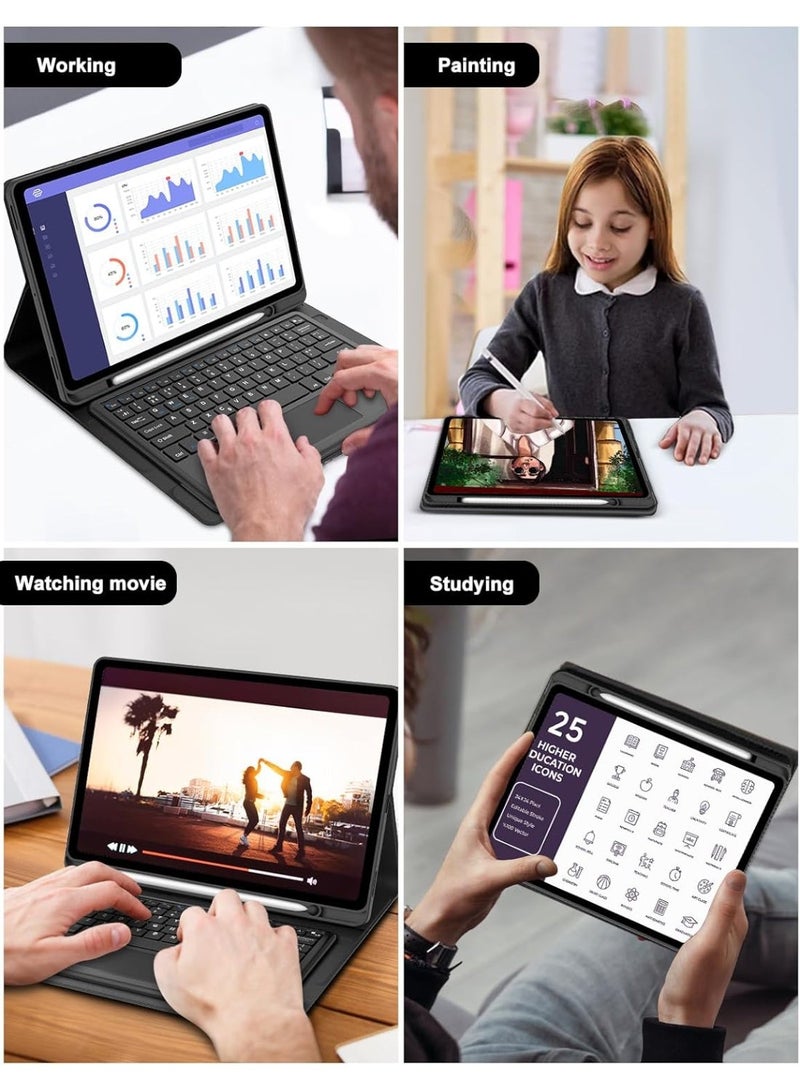 Keyboard Case for Samsung Galaxy Tab S11 11 Inch 2025, Backlit Magnetically Detachable Bluetooth Keyboard with Touchpad and Pen Holder Slot - Image 4