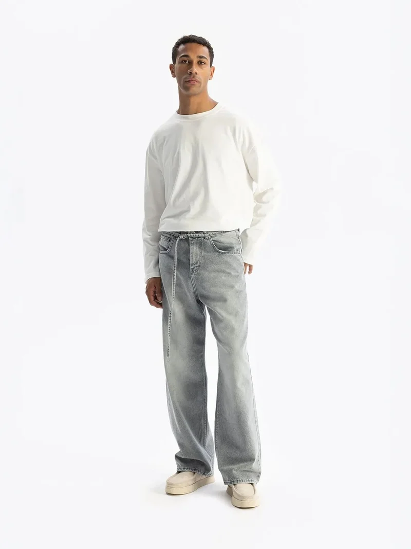 Giesto GIESTO Wide Leg Mid Waist Denim Jeans