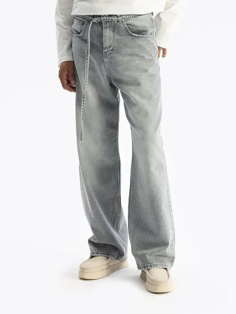 Giesto GIESTO Wide Leg Mid Waist Denim Jeans