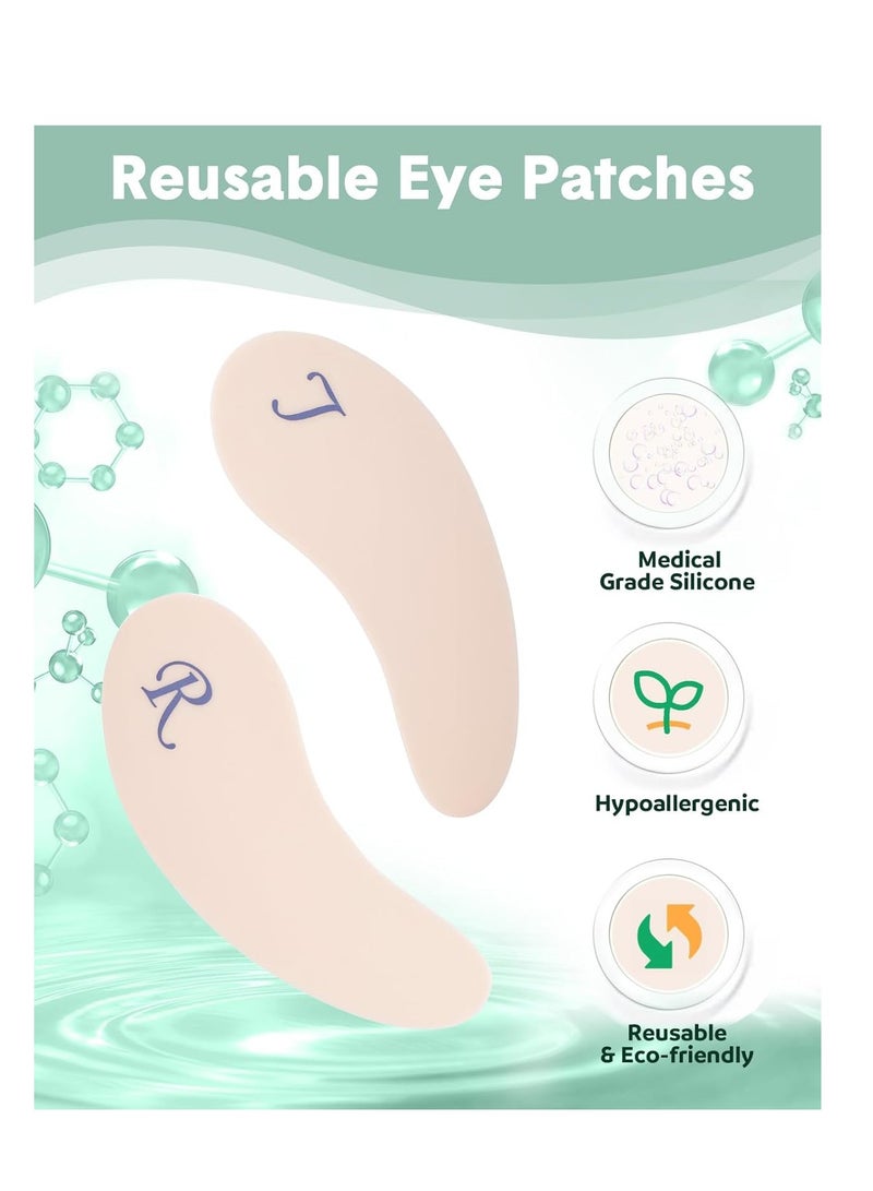 Creamify Reusable Eye Patches, Silicone Under Eye Patches with Lifting Effect to Reduce Wrinkles and Fine Lines, Pair with Metal Eye Cream Applicator,Tin Case - Image 2