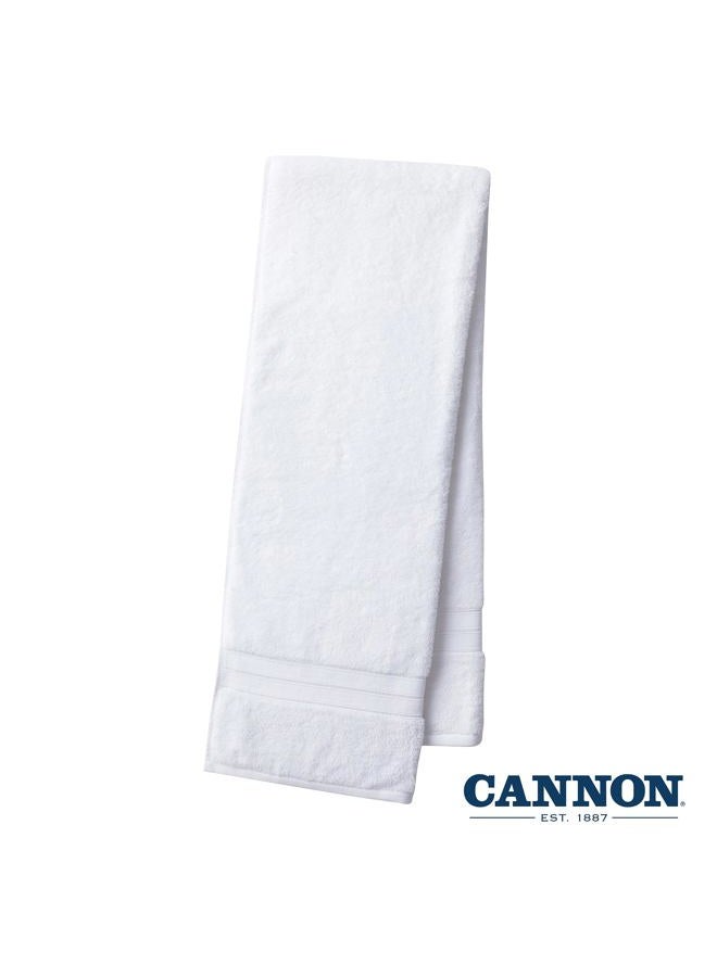 Cannon 70% قطن 30% رايون من الخيزران مجموعة من 2 منشفة استحمام، 2 منشفة يد، 2 منشفة غسيل، 550 جرام لكل متر مربع، فائقة الامتصاص، قابلة للتنفس، ناعمة للغاية (بيضاء) - Image 3