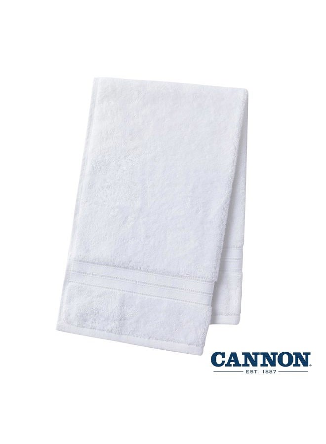 Cannon 70% قطن 30% رايون من الخيزران مجموعة من 2 منشفة استحمام، 2 منشفة يد، 2 منشفة غسيل، 550 جرام لكل متر مربع، فائقة الامتصاص، قابلة للتنفس، ناعمة للغاية (بيضاء) - Image 2