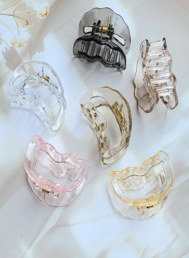 RHOSYN HAIR ACCESSORIES Crystal Acrylic Hair Claw Clips For Women Transparent Barrettes Trendy Clutchers Juda Bun Clips For Girls Pack-3 Any Colors - Image 4
