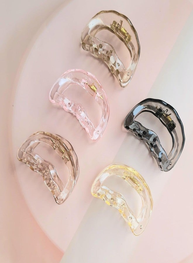 RHOSYN HAIR ACCESSORIES Crystal Acrylic Hair Claw Clips For Women Transparent Barrettes Trendy Clutchers Juda Bun Clips For Girls Pack-3 Any Colors - Image 5