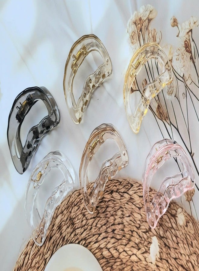 RHOSYN HAIR ACCESSORIES Crystal Acrylic Hair Claw Clips For Women Transparent Barrettes Trendy Clutchers Juda Bun Clips For Girls Pack-3 Any Colors - Image 3