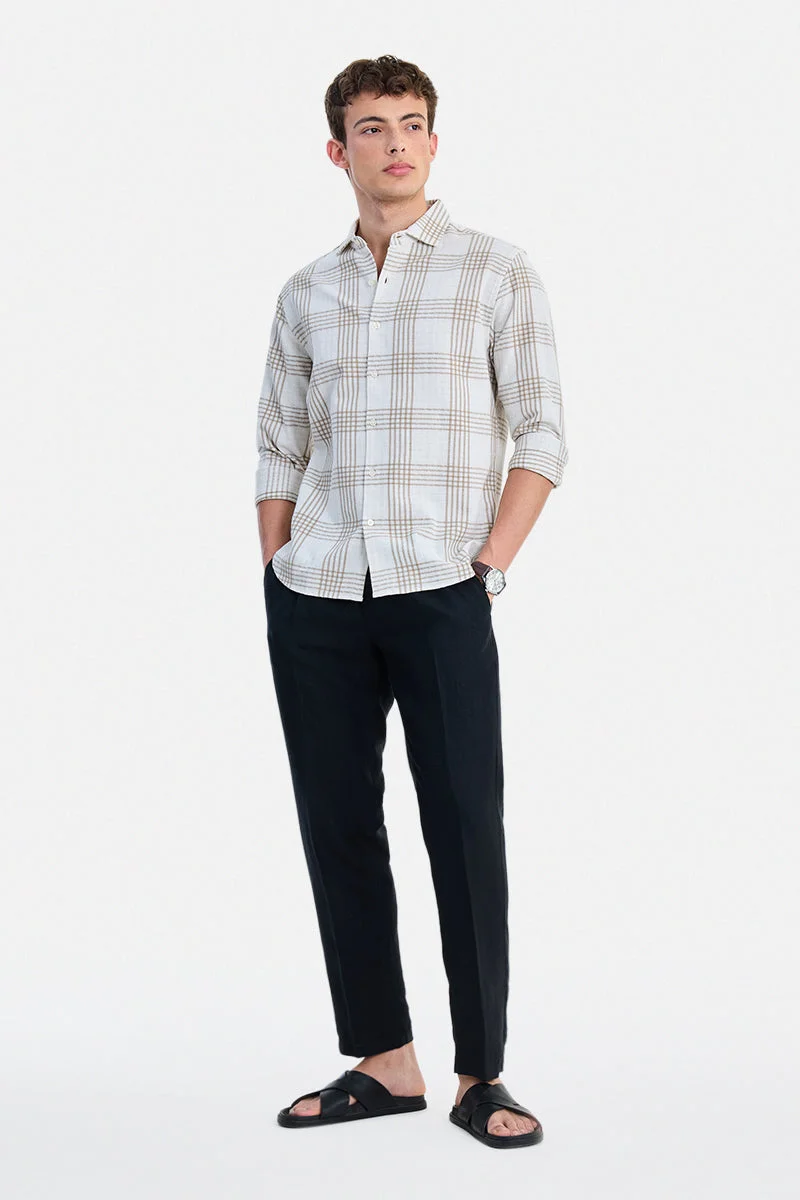 سنيتش Off-White Checkered Long Sleeve Regular Fit Shirt