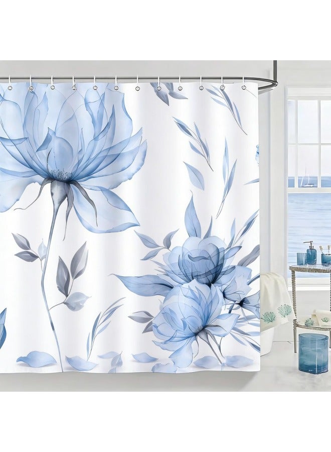 Plaid Waterproof Shower Curtain, Mildew-resistant Bathroom Shower Parion Curtain