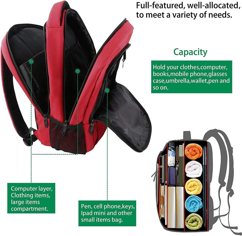 MATEIN Laptop Backpack for Womens, School Backpack with USB Port for Student Supplies and College Accessories, Water Resistant Travel Daypack Cute Book Bag for Teens and Ladies Fit 15.6 In Computer - Image 5