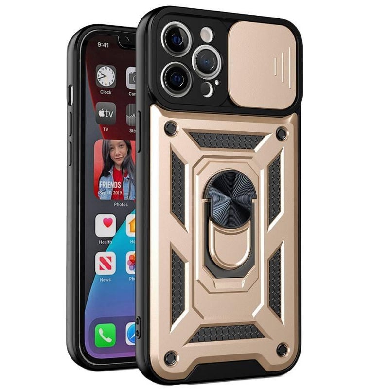 غطاء واقي، لـ iPhone 11 Pro، Gold، حامل قائم بوظيفة حامل باللون الذهبي للمدرسة للهدايا لترتيب الأغراض - Image 1