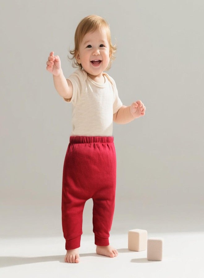 Hakochia Soft and Comfy 100% Cotton Baby Pants for Baby Boys and Girls with Ample Diaper Room 0-12 Months (US, Age, 3 Months, Blue) - Image 2