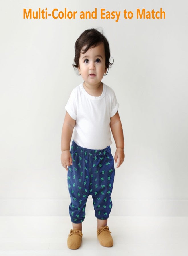 Hakochia Soft and Comfy 100% Cotton Baby Pants for Baby Boys and Girls with Ample Diaper Room 0-12 Months (US, Age, 3 Months, Blue) - Image 4
