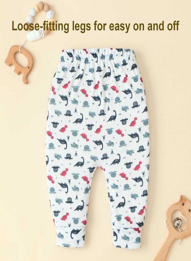 Hakochia Soft and Comfy 100% Cotton Baby Pants for Baby Boys and Girls with Ample Diaper Room 0-12 Months (US, Age, 3 Months, Blue) - Image 5