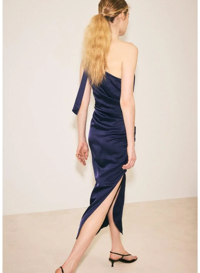 MANGO  Asymmetric side ruched dress for Women | Best Price UAE