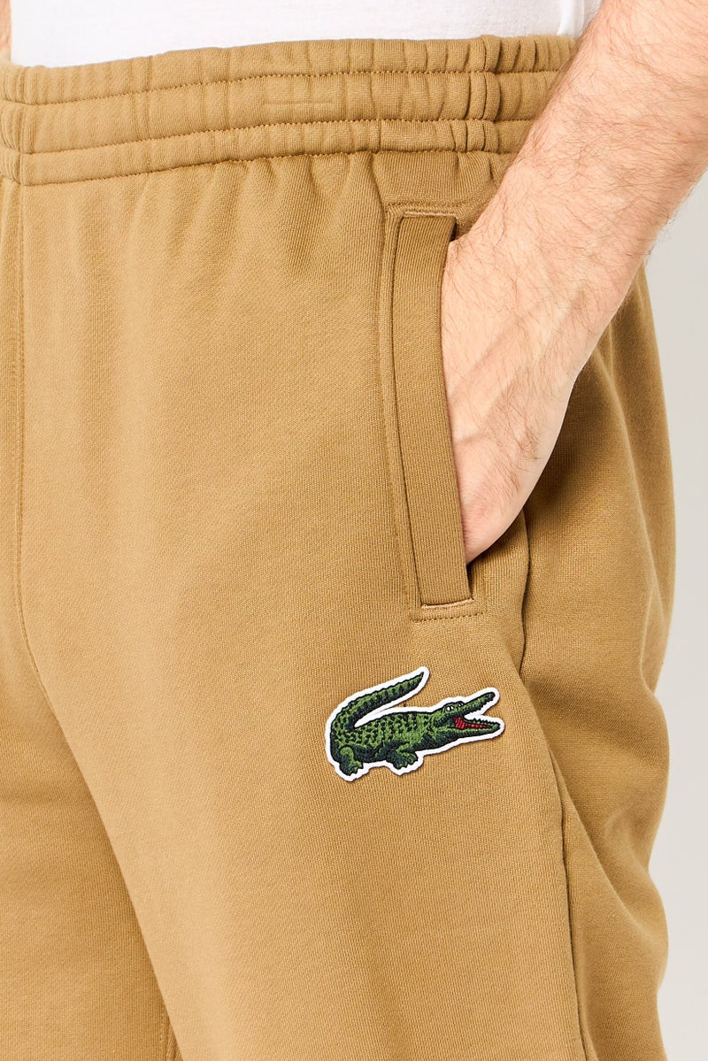 LACOSTE Men Relaxed Fit Embroidered Logo Sweatpants, Tan - Image 3