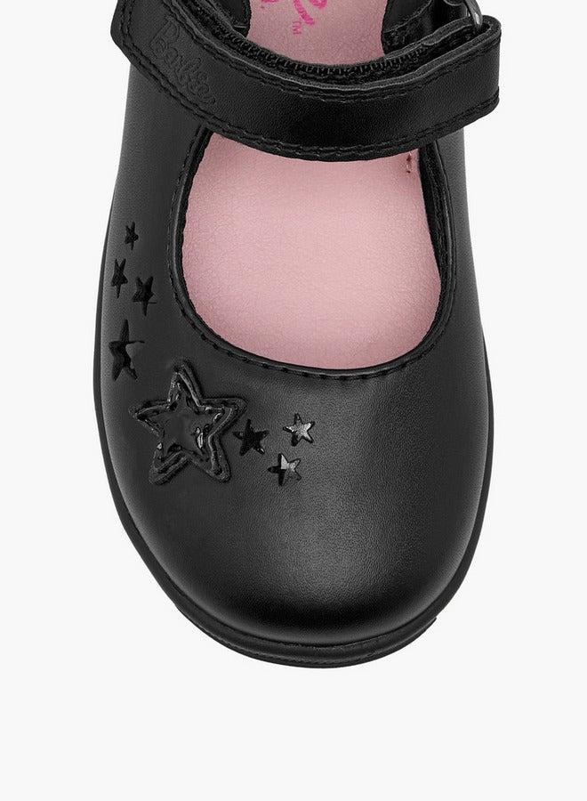 Barbie Girls Star Detail Mary Jane School Shoes with Hook and Loop Closure - Image 4