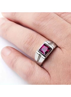 Goolsky Encrusted Multicolor Cubic Zirconia Ring, Hipster Men's Red/Green Ring  - Image 4