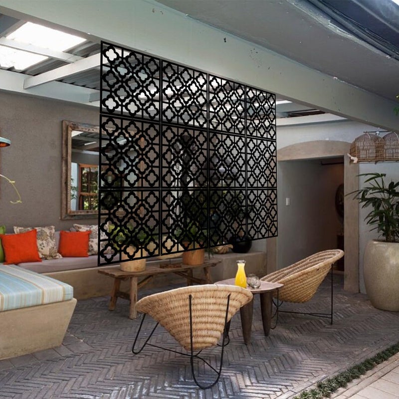 Stepstall 12 Pcs PVC Hanging Room Divider,Thick Decorative Flower Design Room Divider Partitions Panel Screen for Decorating Bedroom Dining Kitchen Office Studio Restaurant Hotel Decor - Image 1