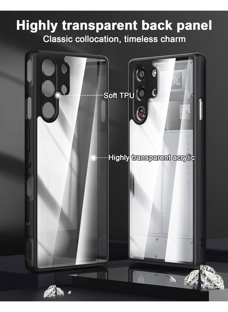 For ZTE Nubia Red Magic 10 Pro / 10 Pro+ / 10S Pro / 10S Pro+ and Screen Protector TPU Bumper + PC Hard Back Cover, Shockproof Protection Mobile Phone Case, Anti-Yellowing Slim Fit Protective Casing  - Image 4