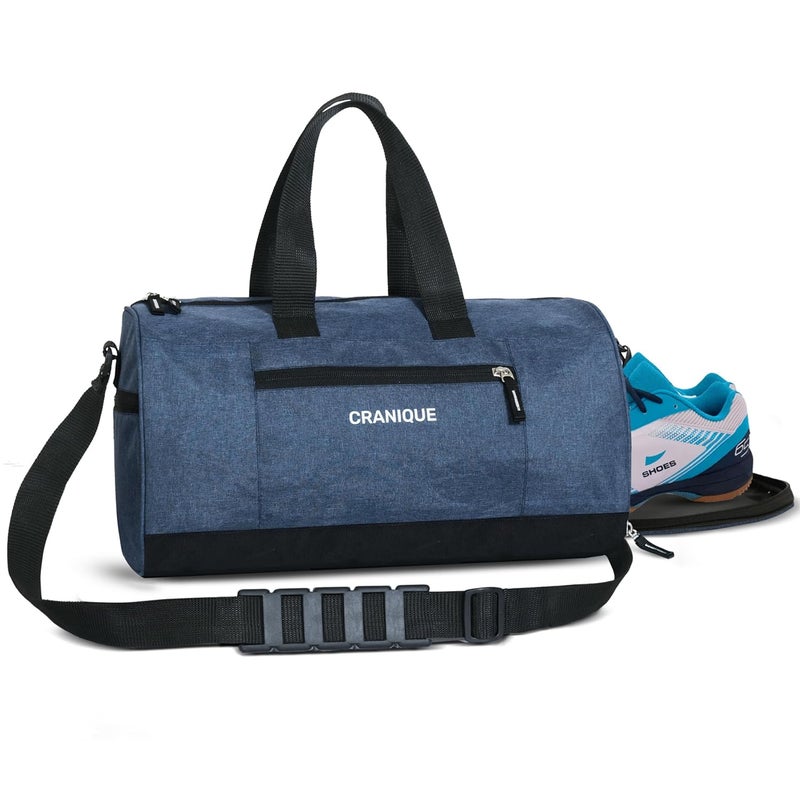 Cranique 23L Duffle Gym Bag with Shoe Compartment Shoulder Strap | Gym Bag for Men & Women | Sports Bag | Kit Bag (QGB2-Blue_1) - Image 1