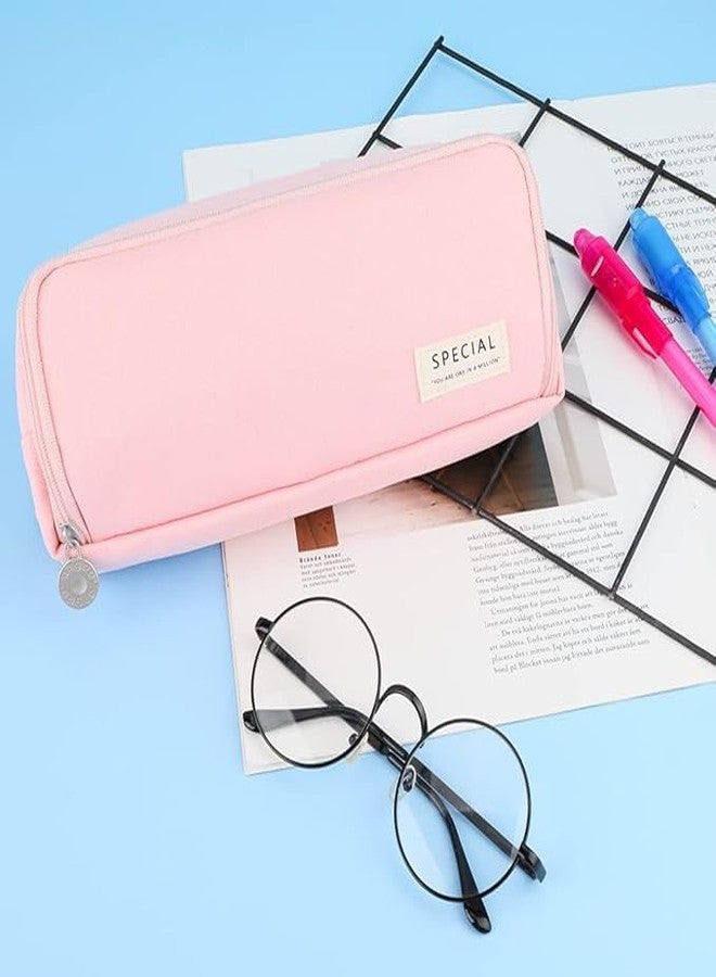 EASTHILL Large Pencil Case Big Capacity Pencil Bag Large Storage Pouch 3 Compartments Pen Case for Teen Boys Girls School Students(Special-Pink) - Image 3