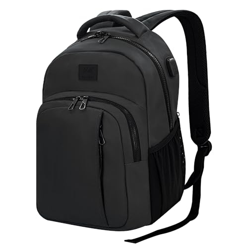 WOLT Laptop Backpack for Men Women for 156 Inch and 17 Inch Notebook Travel Backpack Carry On Flight Approved with Computer Compartment College Bookbag with USB Charging Port Black - Image 1