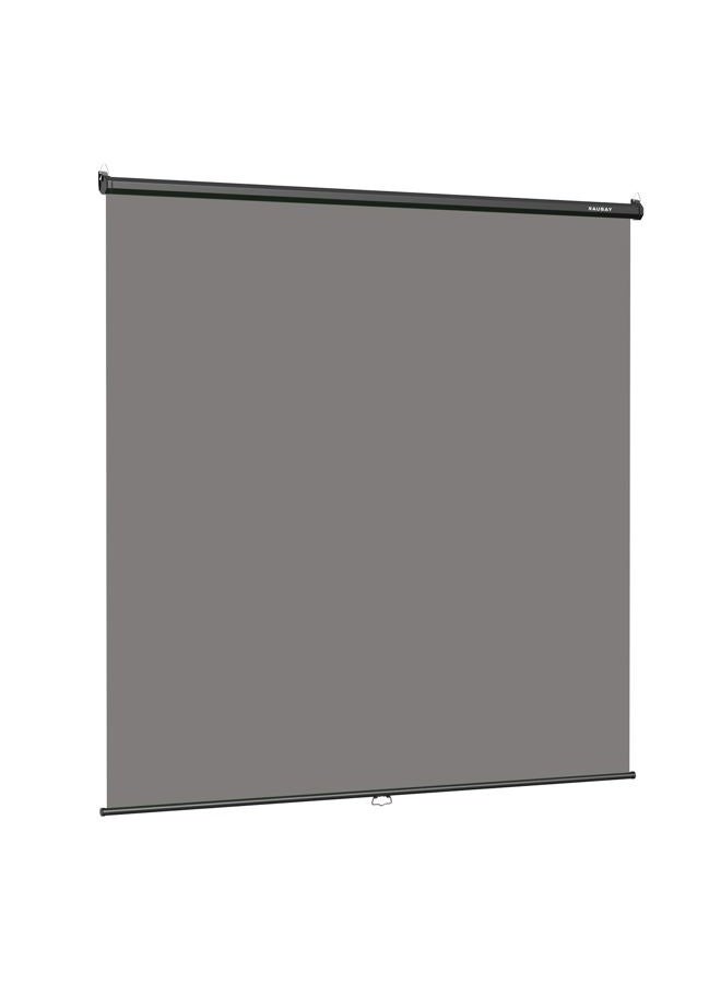 RAUBAY Retractable Pull Down Grey Screen Backdrop - 200 x 220 cm Collapsible Wall-Mount Background for Professional Video Production, Photography, TikTok and Video Conferencing - Image 1