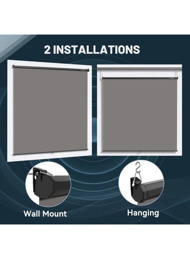 RAUBAY Retractable Pull Down Grey Screen Backdrop - 200 x 220 cm Collapsible Wall-Mount Background for Professional Video Production, Photography, TikTok and Video Conferencing - Image 5