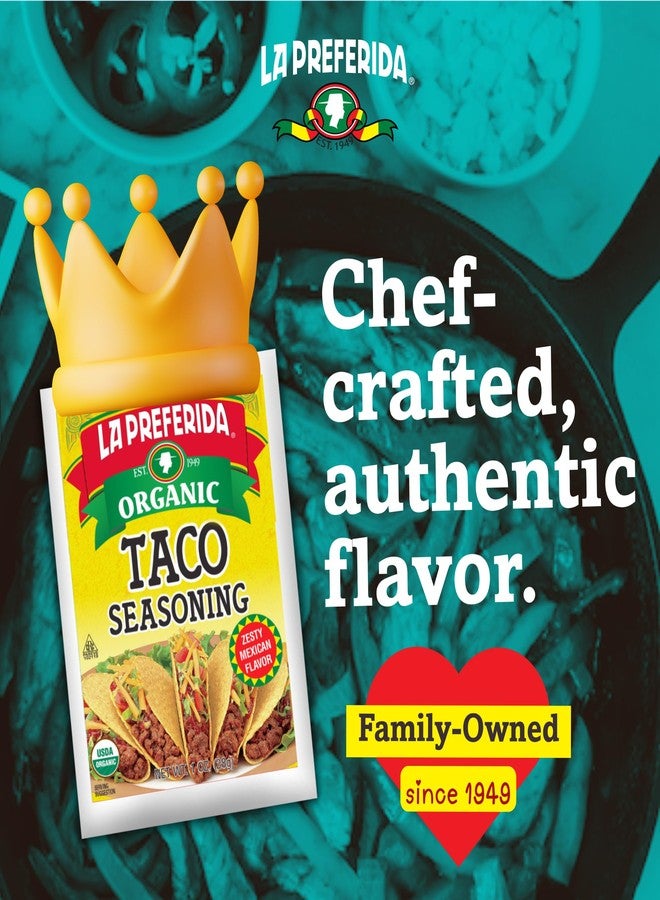La Preferida Organic Taco Seasoning (Chef-Crafted Mexican Spice Blend) Cumin, Paprika, Garlic – USDA Certified, No Artificial Ingredients. Great for Tacos, Rubs, Dips, 1oz (Pack of 3) - Image 3