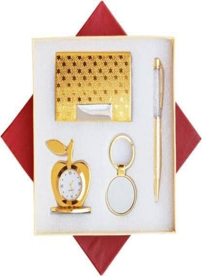 RELBEES Gold Plated Gift Set(4 in 1) for/Diwali Gifts Items/Corporate Gift/Diwali Decoration/Birthday Gift/Anniversary Gift/for Family,Friends,Men,Women,Boys,Employees - Image 1