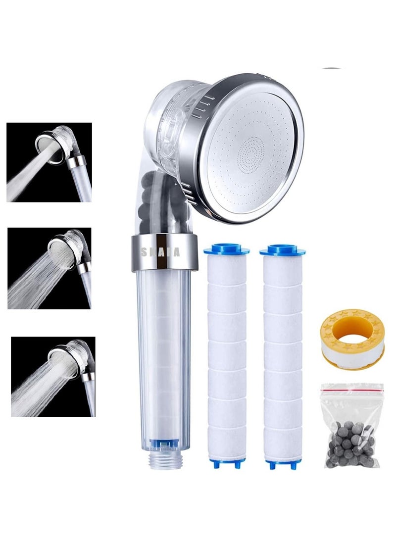 SKAFA Filtered Shower Head | High Pressure Water Saving 3 Spray Modes Filter Ionic Showerhead | Handheld Shower Head with Extra PP Cotton Filters, Filter Stones, Seal Tape. Easy Install. - Image 1