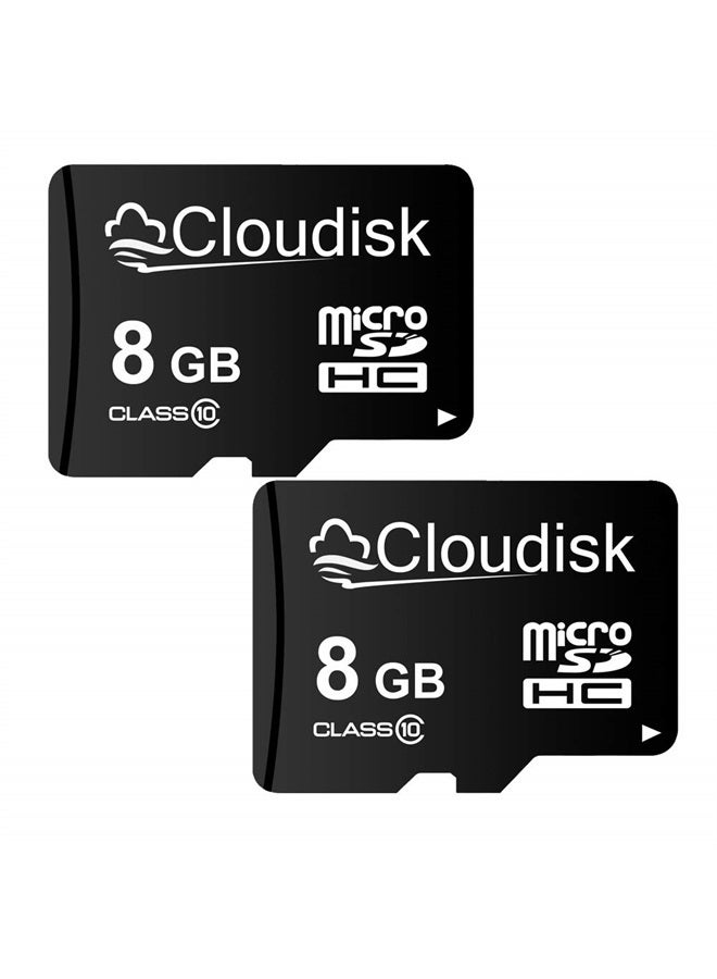 Cloudisk 2Pack 8GB Micro SD Card MicroSD Memory Card Class 10 with SD Adapter (2 Pack 8 GB) - Image 1