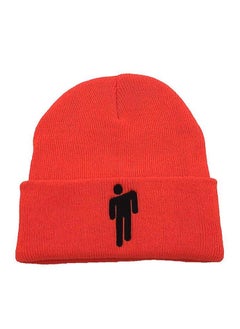 Beanie Hat Embroidery Knitted Hat Sleeve Cap Hip Hop Woolen Cap (Red)