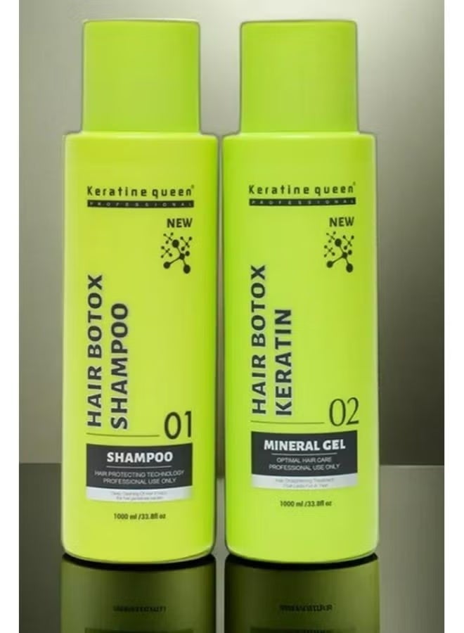 KERATIN QUEEN Hair Botox shampoo and conditioner Set for Hair Straightening Treatment-set of 2 - Image 2