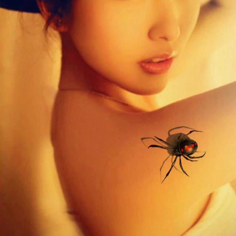 TAFLY Fake Waterproof 3D Insects Temporary Spiders Tattoos Stickers 5 Sheets