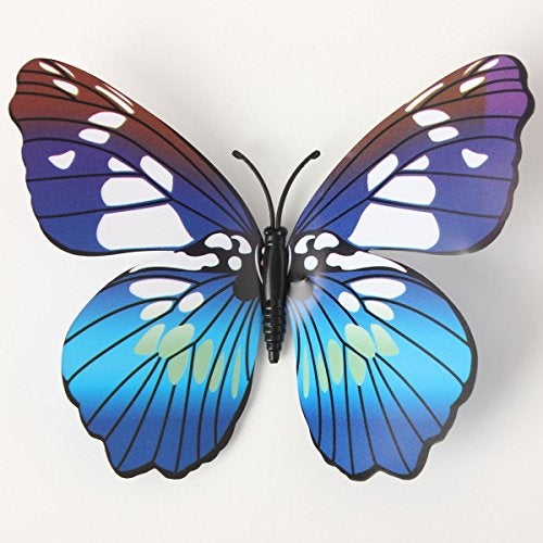 Xtore™ 24pcs 3D Home Decor Butterfly | 3D Butterfly Beautiful Decor Item | Comes with Sticking pad - Ocean Blue)(Set of 24) - Image 2