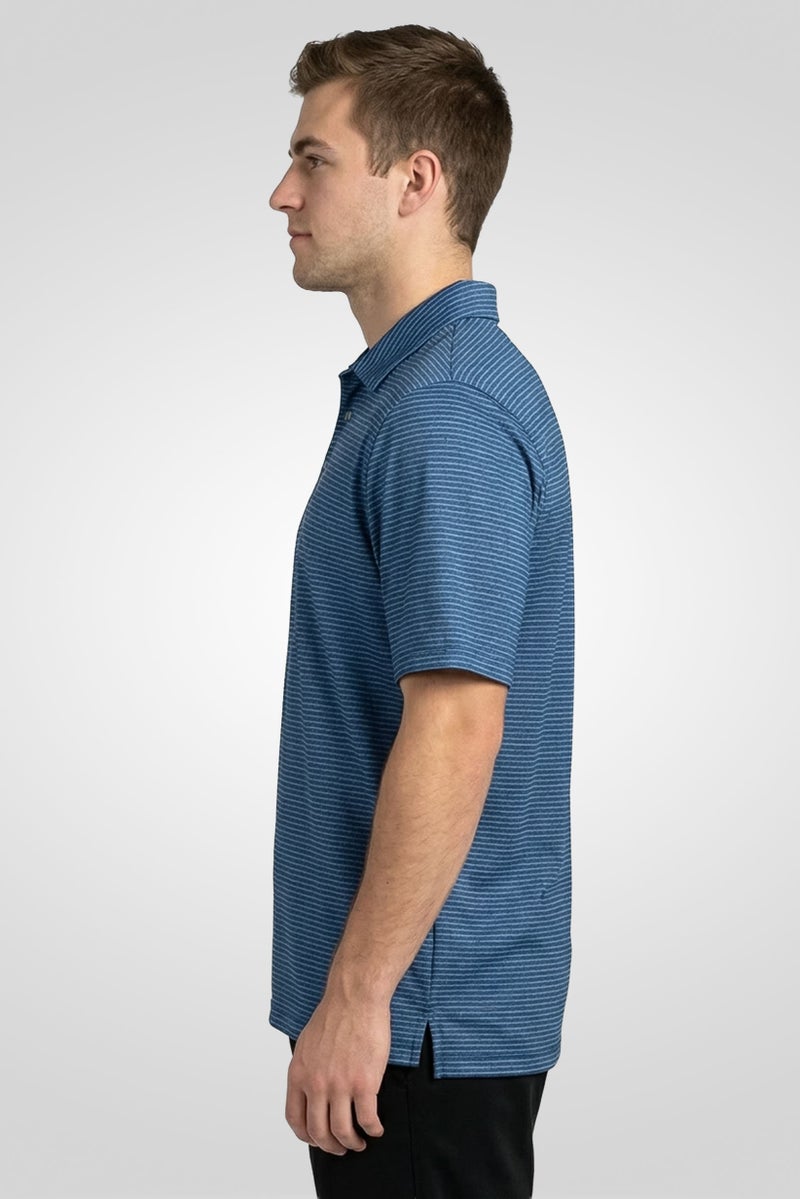 Greg Norman Men Sportswear Fit Short Sleeves Training Polo Shirt, Navy - Image 3