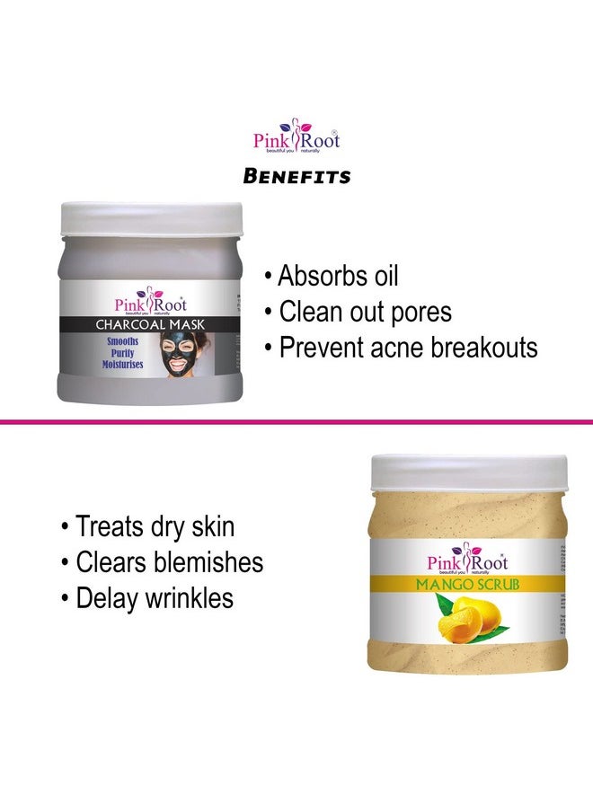 Pink Root Pink Root Charcoal Mask 500ml with Mango Scrub 500ml  - Image 5
