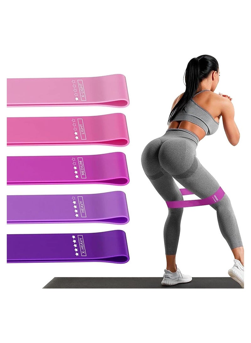 Generic Resistance Loop Exercise Bands, Resistance Bands Exercise Bands for Home Fitness, Stretching, Strength Training, Physical Therapy,Elastic Workout Bands for Women Men Kids, Set of 5  - Image 1