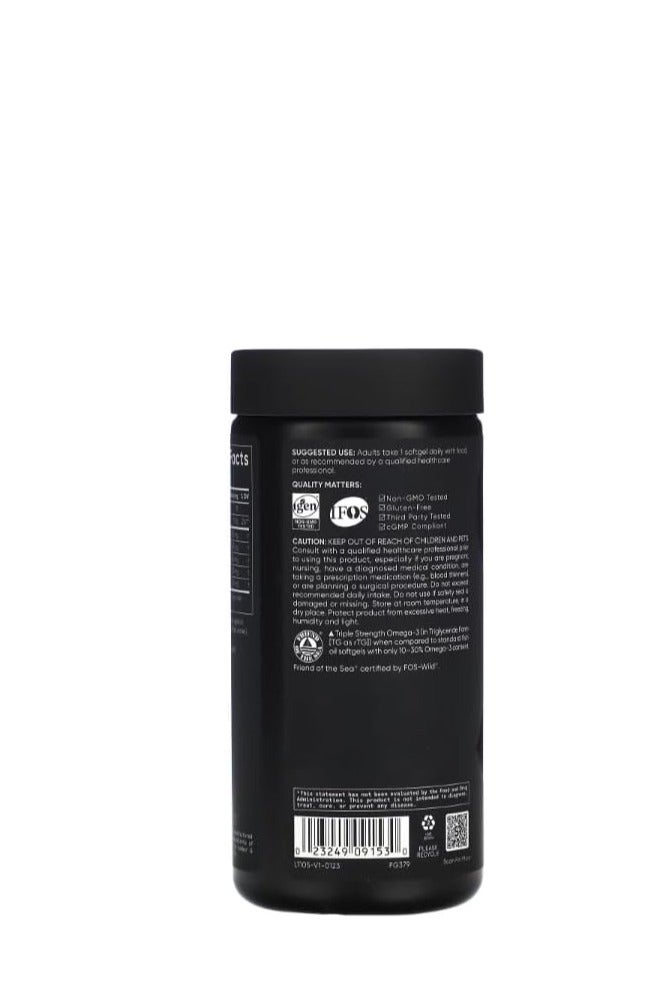 SPORTS RESEARCH Omega-3 Fish Oil, Triple Strength, 30 Softgels 30 Servings - Image 3