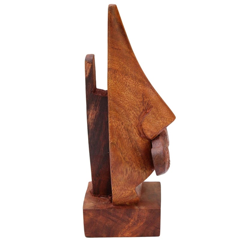 ITOS365 Handmade Wooden Nose Shaped Spectacle Specs Eyeglass Holder Stand Figurine with Moustache -Set of 2 - Image 4