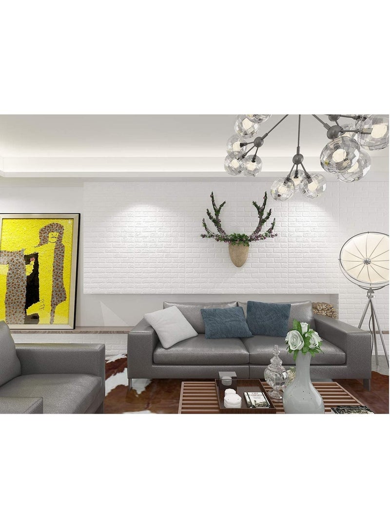 FFD 5Pcs PE foam 3D Wall Tile Pattern Self Adhesive Anti Collision Waterproof Wall Sticker Wall Decorative Wall Tiles - Image 3