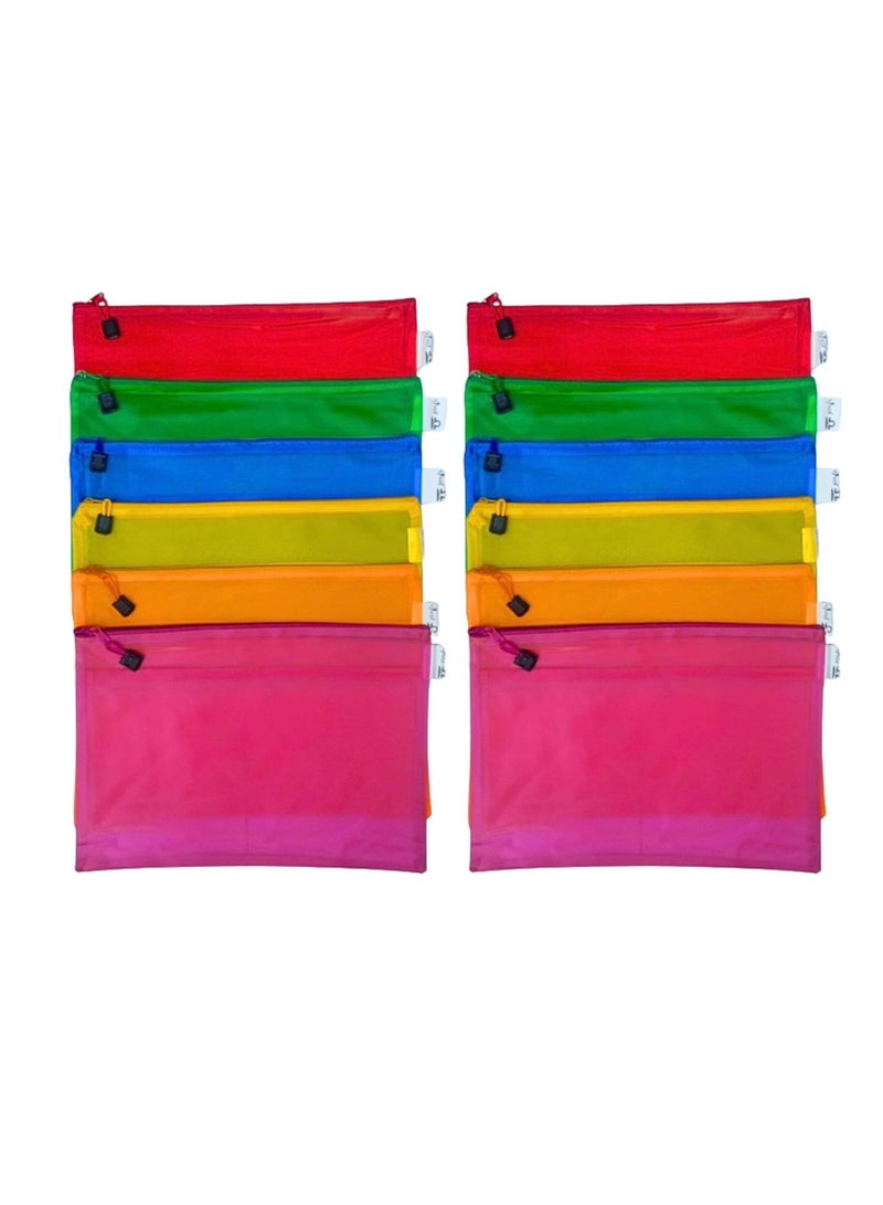 Libra Zipper Bag Fluoro B4 Multicolors (Pack of 12) - Image 1