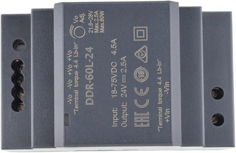 Ultra Slim 60W 24V 2.5A DIN Rail Power Supply 18 75VDC Input for Industrial Automation - Image 4